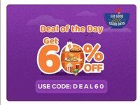 60% off on swiggy on select restaurants