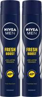 Nivea Men Fresh Boost Body Spray - For Men  (400 ml, Pack of 2)