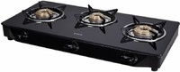 Elica Vetro Glass Top 3 Burner Gas Stove (Black)