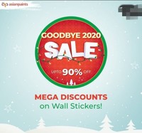 AsianPaints Mega Goodbye 2020 Sale Upto 90% Off On Wall Stickers