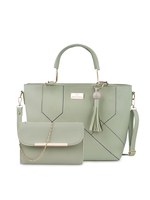 WOMEN MARKS Green Solid Satchel Handbag