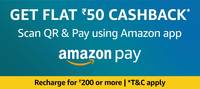 Videocon D2h- Get Rs 50 Cashback on Scan QR & Pay Min Rs 200 using Amazon App