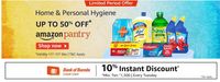 Few Hours Left Amazon pantry : Home & Personal Hygiene upto 50% off 