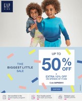 Gap Kids Upto 50% off + extra 10% off on purchase above 1499