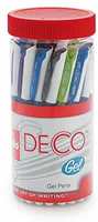 Cello Deco Gel Pen (25 Pens Jar - Blue) | Waterproof gel pen ink for smudge free & smooth writing