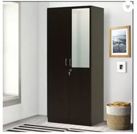 Nilkamal Willy Engineered Wood 2 Door Wardrobe  (Finish Color - Wenge, Mirror Included)