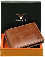 Napa Hide RFID Protected Genuine High Quality Leather Wallet for Men (Brown)
