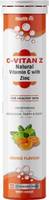 HealthVit C-Vitan Z Natural Vitamin C & Zinc- 20 Effervescent Tablets (Orange Flavour)