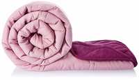 Amazon Brand - Solimo Microfibre Reversible Quilt Blanket, Single, 120 GSM, Mellow Mauve and Royal Violet