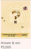 Amazon Wardrobe Refresh Sale Quiz- Answer and win Rs. 5000 | 20 Winners