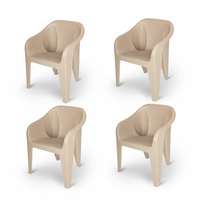 Supreme Futura Plastic Chairs for Home and Office (Set of 4, Beige)