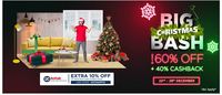 Pepperfry Christmas Bash - Upto 60% Off + Extra 40% Cashback +  Additional 10% on Kotak Cards