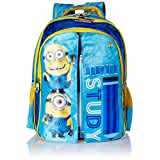 Minions Polyester 30 cms Blue School Backpack (MBE-MIN324) @ 299