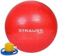 Strauss Anti Burst Gym Ball with Foot Pump, 85 cm, (Red)