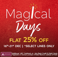 Marks & Spencer Magical Days (16 - 21) : Flat 25 - 60% Off On Clothing and Accessories + Extra 10% Cashback Via Axis Bank 