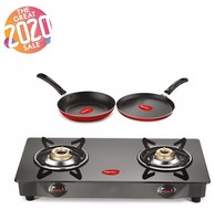 Pigeon Brunet Gas Stove Combo with Flat Tawa Fry Pan