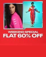 Reebok Weekend Special Sale Flat 60% On Footwear Clothing and accessories 