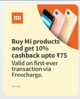10% Cashback on Mi Products Freecharge Offer