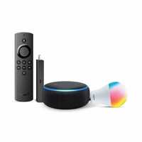 Echo Dot (3rd Gen, Black) bundle with Fire TV Stick Lite and Wipro 12W LED smart color bulb

