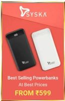 Syska Powerbanks Starts From 599 + Bank Offer