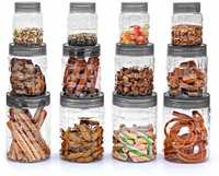 Cello Checkers Plastic PET Canister Set, 12 Pieces, Clear, Capacity - 4-300ml, 4-650ml, 4-1200ml