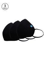 F Gear Adults Black Pack of 3 Safeguard 7-Layer Reusable F95 Outdoor Masks