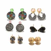 Shining Diva Fashion 3 Latest Designs 6 pairs Combo Stylish Pearl Stud Earrings for Women and Girls
