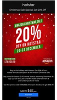 Hotstar subscription at 20% off 