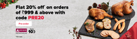 Flat 20% Off on Order of Rs. 999 and more with code + extra 10% Off with Axis bank 