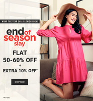 Faballey End Of Season Sale Slay Flat 50% To 60% Off On Clothing Footwear and accessories + 10% Extra off