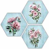 SAF Set of 3 Hexagon Textured Paintinge 17 Inch X 17 Inch at Rs145