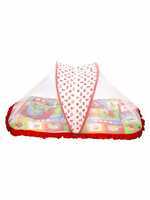 Mee Mee Baby Mattress Set with Mosquito Net and Pillow (Red) 