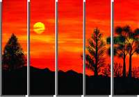 Paper Plane Design Rectangular 'Multiple Frame Panel' Wall Split Painting @ 89