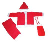 Theme My Party Cotton Warm Santa Claus Dress/Costume (1-2 Years) - Red