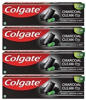 Colgate Charcoal Clean Toothpaste, Black Gel Paste, Bamboo Charcoal and Wintergreen Mint for Clean Mouth, 480g, 120g X 4.  