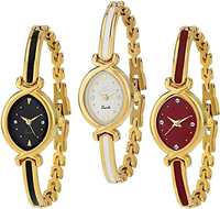 Acnos Gold Chain Analog Watches Combo for Women Pack of - 3 (K-10-3COMBO) @ 325