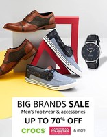 Amazon Big Brand Sale Save Up To 70% off On Men's Footwear and Accessories