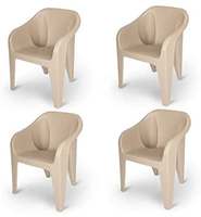 Supreme Futura Plastic Chairs for Home and Office (Set of 4, Beige)