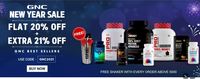 Gnc New Year Sale Flat 20% Off + Extra 21% Off + Free Shaker