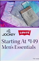 Men's Essentials brand like: U.S POLO Assn, Jockey, Levis Starts From 191