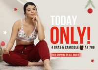 Clovia Today Only 4 Bras & Camisole at ₹799