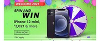 Amazon welcome 2021 spin and win iPhone 12 mini, rs.2021 & more