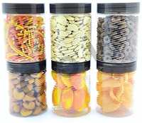 COIF 6-Pieces Airtight Plastic Kitchen Storage Container/Jar Set for Rice | Dal | Atta | Flour | Cereals | Pulses | Snacks - 650ml 