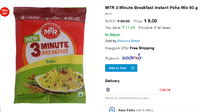 MTR 3 Minute Breakfast Instant Poha Mix 60 g