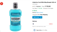 Listerine Cool Mint Mouthwash 500 ml