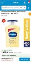 Vaseline Intensive Care Deep Restore Lotion for Dry Skin 400 ml