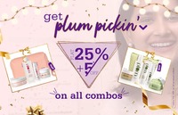 Plum goodness Near Year Special Flat 25% Off On All Combos & 20% Off On All Moisturizer + Free Sanitizer On Orders Above 999