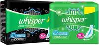 Whisper Ultra Clean 50s plus NightsXL 44s (Day and Night Pack) Sanitary Pad  (Pack of 94) 