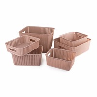 Cello Style Knit Basket Without Lid, Set of 6@658

