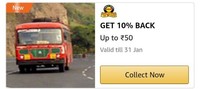 Get 10% back up to ₹50 on MSRTC